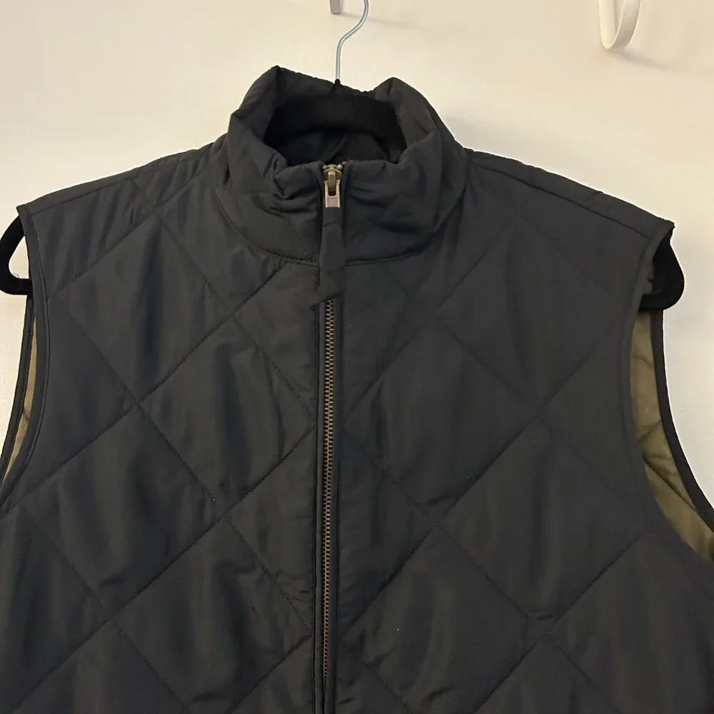 J. Crew Men's Quilted Walker Vest in Black Size S LIKE NEW